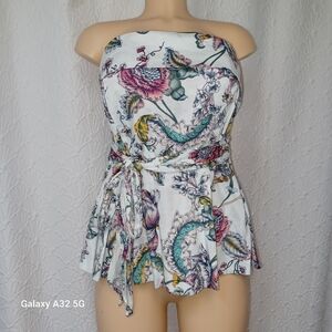 New York & Company Women Size M Floral Strapless Top